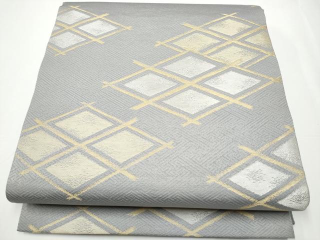 平和屋着物●西陣　勝山織物謹製　六通柄袋帯　菱文　金糸　証紙付き　正絹　逸品　CAAY2572hy