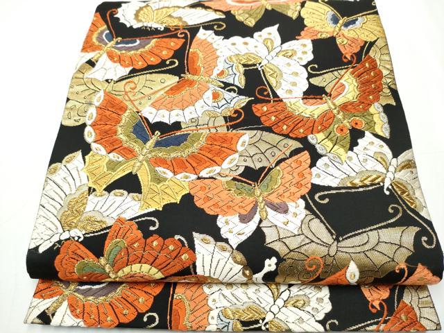 平和屋着物●西陣　河合美術織物謹製　六通柄袋帯　唐織　能衣錦　黒地　金糸　鈴乃屋扱い　正絹　逸品　CAAY2593hy