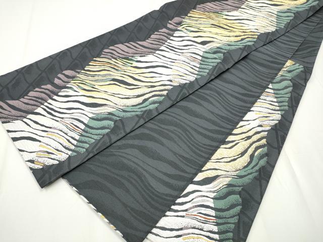平和屋着物○六通柄袋帯 流線文 金銀糸 正絹 逸品 CAAY2607hy