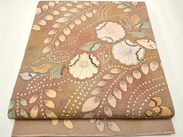 平和屋着物●太鼓柄袋帯　作家物　絞り　辻が花　金通し地　正絹　逸品　CAAY2615hy