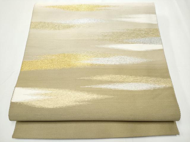 平和屋着物●名門　浅田綴　爪掻き本綴れ　八寸名古屋帯　霞文　金銀糸　正絹　逸品　CAAY2652hy