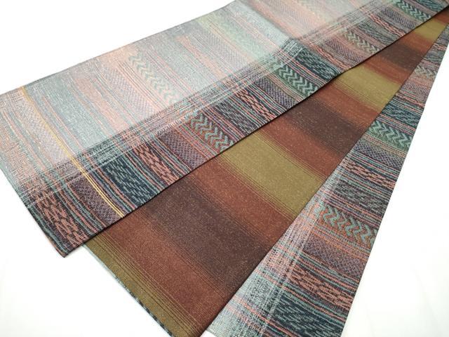 平和屋着物●両面　全通柄袋帯　横段吉祥文　金銀糸　正絹　逸品　CAAY2668hy