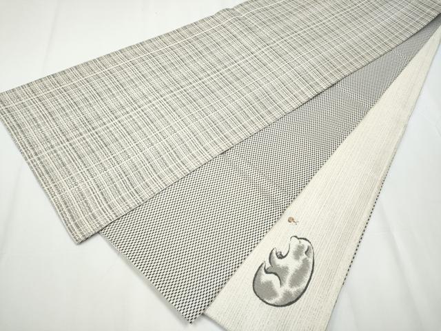 平和屋着物○太鼓柄袋帯 仔犬の集い 銀糸 正絹 逸品 CAAY2673hy 平和屋