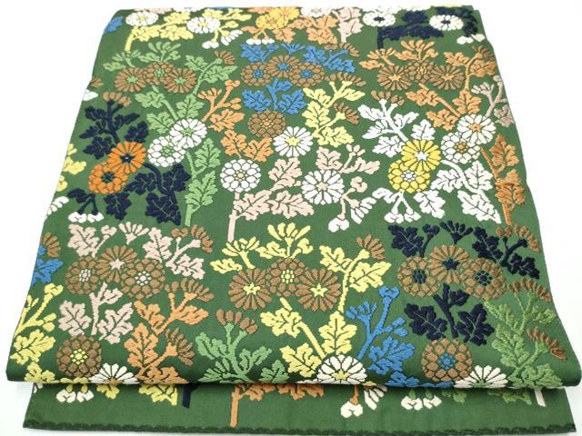 平和屋着物●六通柄袋帯　唐織　片山家蔵　菊　正絹　逸品　CAAY2704hy