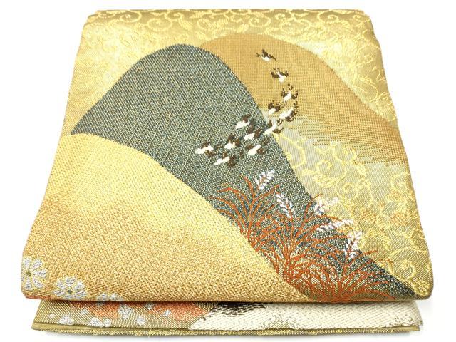 平和屋着物●六通柄袋帯　宮廷貝紫　連山　金銀糸　正絹　逸品　CAAY2706hy