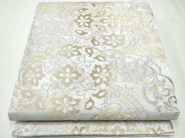 平和屋着物●全通柄袋帯　花唐草文　金銀糸　未使用　CAAY2727hy