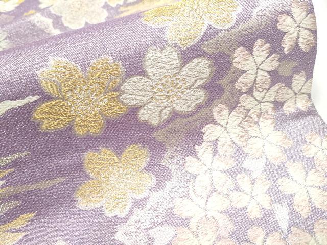 平和屋着物○六通柄袋帯 舞桜文 金銀糸 正絹 逸品 CAAY2751hy