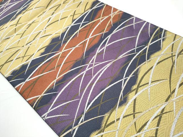 平和屋着物○両面 六通柄袋帯 芝草文 金銀糸 正絹 逸品 CAAY2763hy