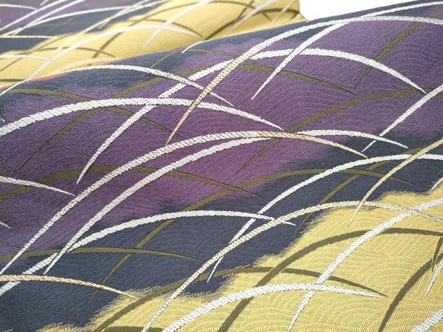 平和屋着物○両面 六通柄袋帯 芝草文 金銀糸 正絹 逸品 CAAY2763hy