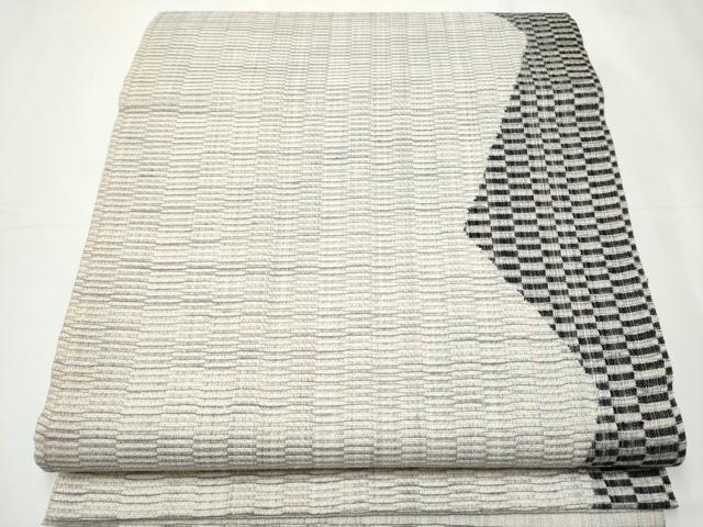 平和屋着物●両面　六通柄袋帯　幾何学文様　正絹　逸品　CAAY2767hy