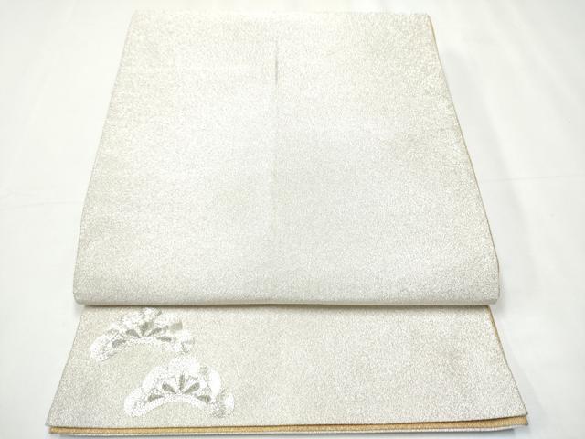 平和屋着物●国際的伝統工芸作家　十二代・藤林徳扇　苑寿　両面　全通柄袋帯　駒刺繍　綴れ　銀糸　正絹　逸品　CAAY2772hy