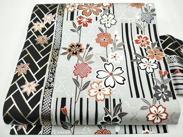 平和屋着物●全通柄　九寸名古屋帯　舞花文　金銀彩　正絹　逸品　CAAY2794hy