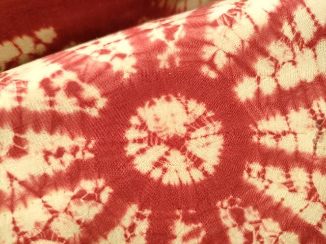 平和屋着物○茜染 九寸名古屋帯 麻の葉文様 正絹 逸品 CAAY2798hy