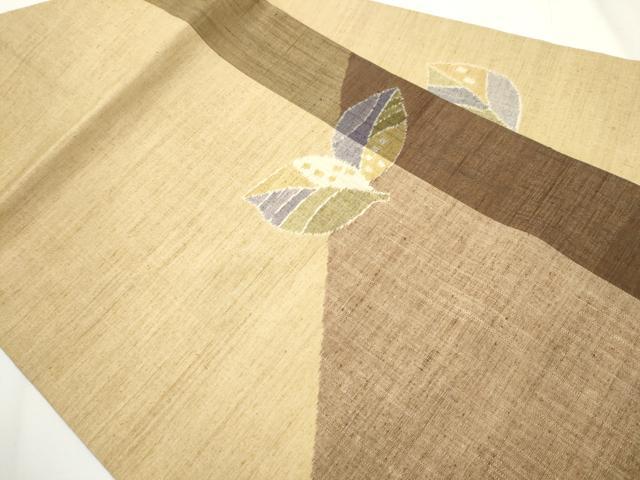 平和屋着物○小千谷紬 九寸名古屋帯 舞葉文 正絹 逸品 CAAY2800hy