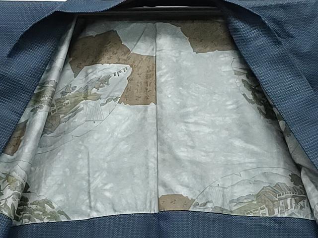 平和屋着物○男性 紬 アンサンブル 100亀甲 正絹 逸品 CAAY2801vf