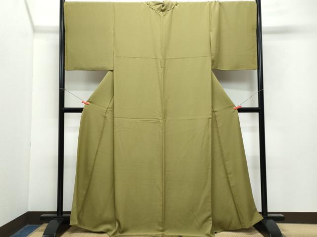 平和屋着物●上質な色無地　国防色　正絹　逸品　CAAY2810vf 平和屋着物○上質な色無地 国防色 正絹 逸品 CAAY2810vf 色無地