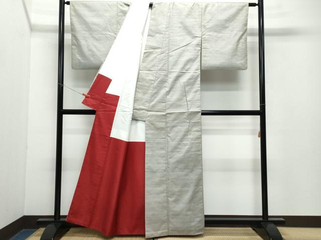 平和屋着物○紅花紬 米沢 霞文 正絹 逸品 CAAY2814vfの通販はau PAY