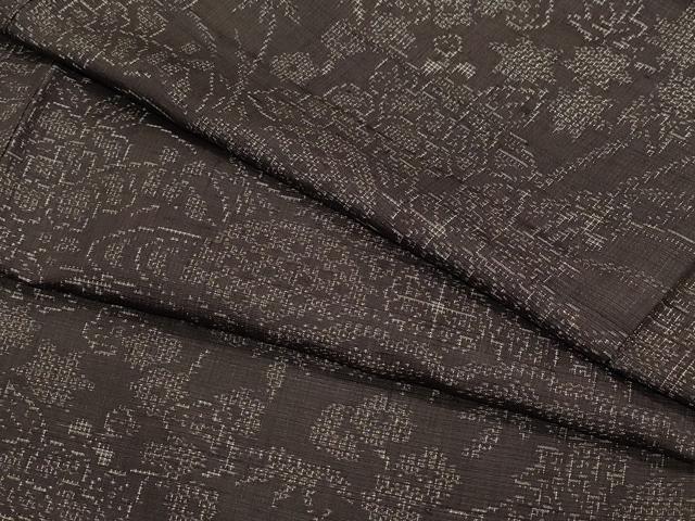 平和屋着物●結城紬　100亀甲　草花文　正絹　逸品　CAAY2832vf