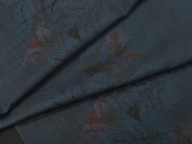 平和屋着物●本場大島紬　7マルキ　草花文　正絹　逸品　CAAY2889vf