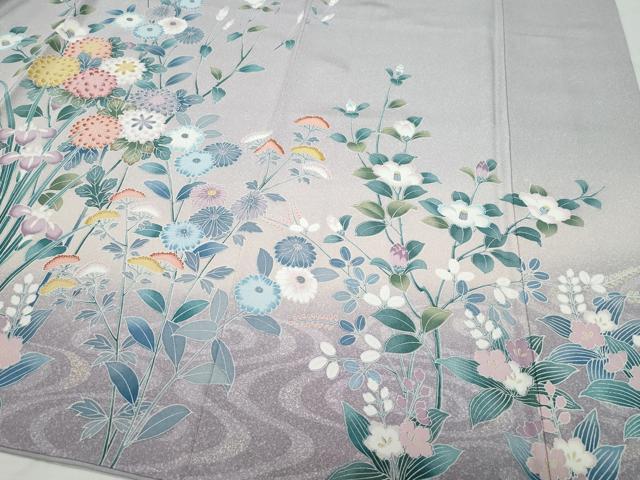 平和屋着物○訪問着 草花文 金彩 正絹 逸品 CAAY2894vf