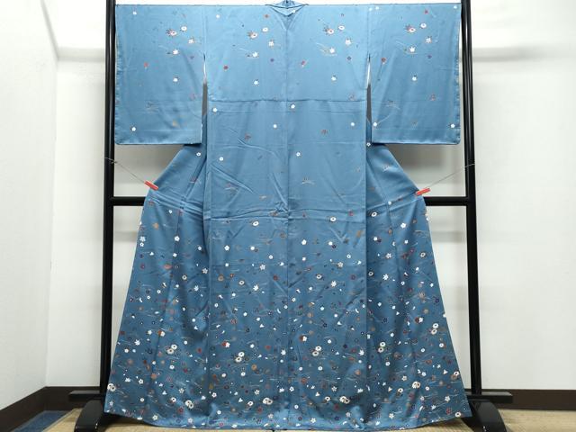 平和屋着物●訪問着　溢れ松葉花文　金彩　正絹　逸品　未使用　CAAY2897vf