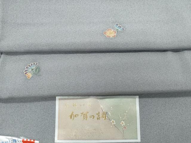 平和屋着物●上質な小紋　舞花文　金彩　反端付き　正絹　逸品　CAAY2905vf