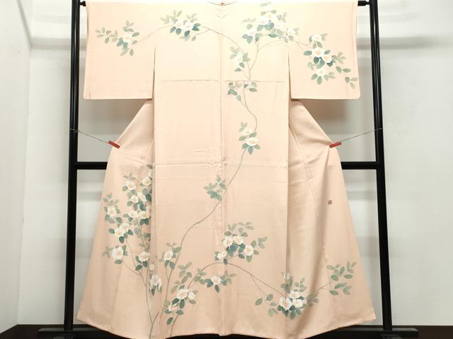 平和屋着物●訪問着　友禅　作家物　枝花文　正絹　逸品　CAAY2934vf