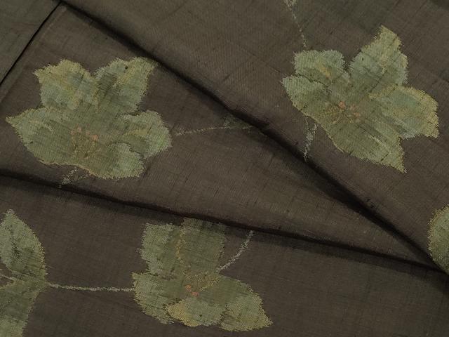 平和屋着物●上質な紬　草花文　正絹　逸品　CAAY2953vf