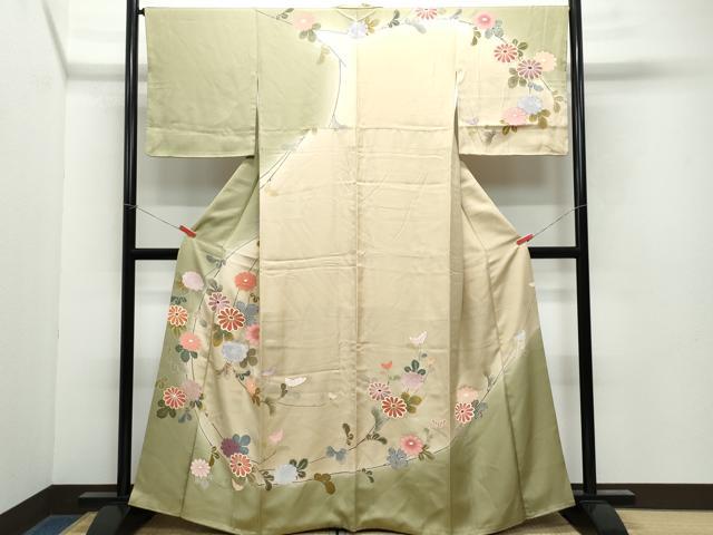 平和屋着物●訪問着　枝花文　金彩　鈴乃屋扱い　正絹　逸品　CAAY2954vf