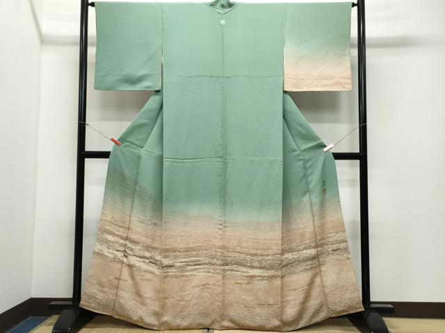 平和屋着物●染色の魔術師　染乃座・大久保玄才　そめのざ玄才　訪問着　霞文　金銀彩　正絹　逸品　CAAY3000vf