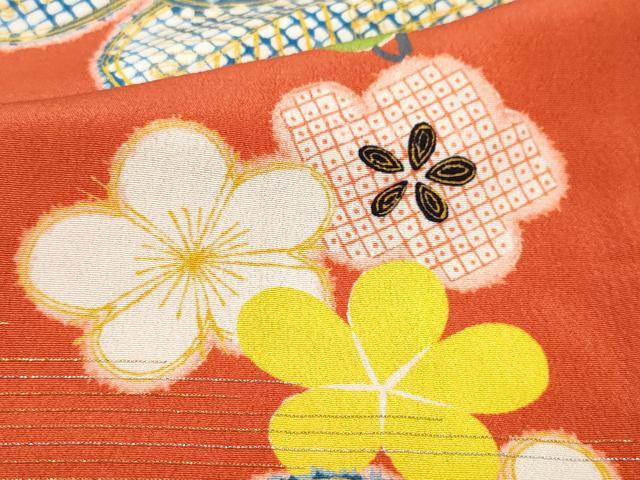 平和屋着物○アンティーク 大正ロマン 振袖 松竹梅 金彩 正絹 逸品