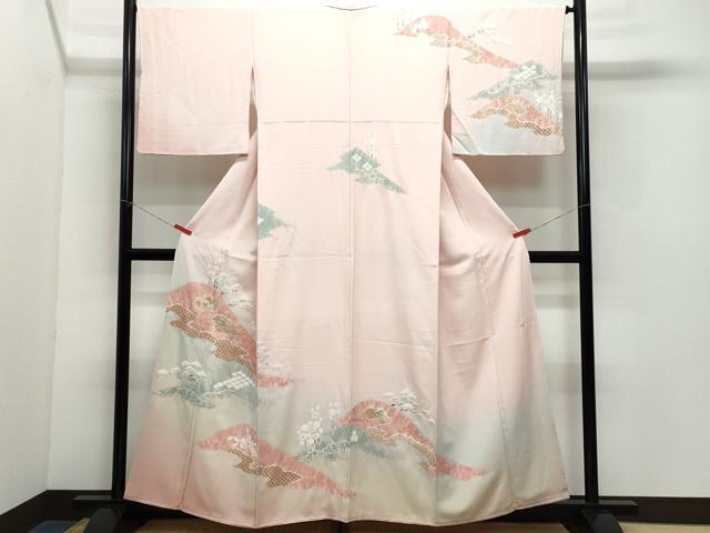 平和屋着物●十日町　名門　滝泰謹製　訪問着　絞り　地紙草花文　金彩　正絹　逸品　CAAY3044vf