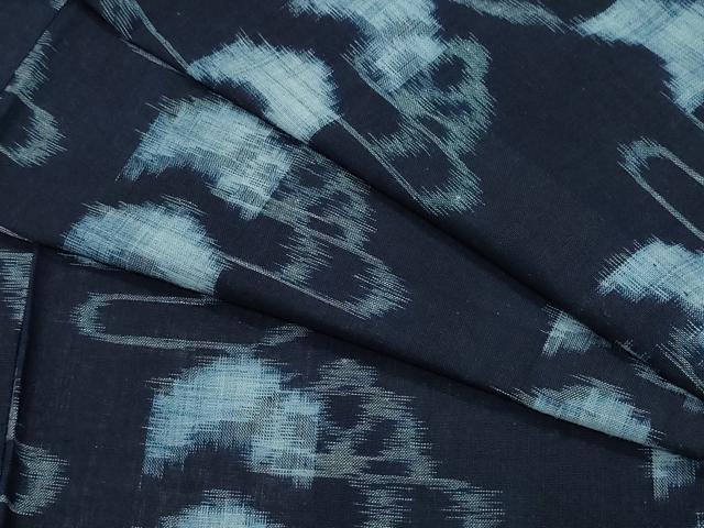 平和屋着物●久留米絣　単衣　流水花文　綿　逸品　CAAY3066vf