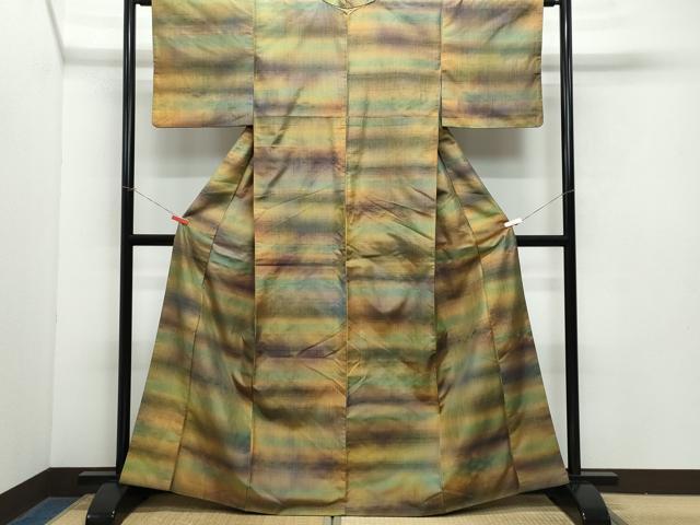 平和屋着物●上質な紬　霞文　正絹　逸品　CAAY3093vf 平和屋着物○上質な紬 霞文 正絹 逸品 CAAY3093vf