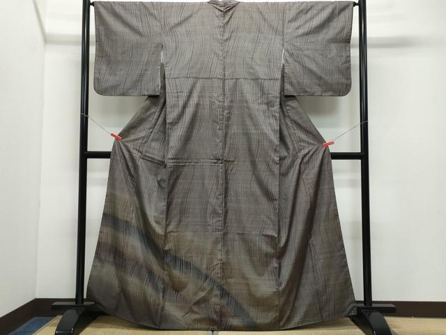 平和屋着物●色留訪問着　本場染大島紬　流線文　正絹　逸品　CAAY3099vf