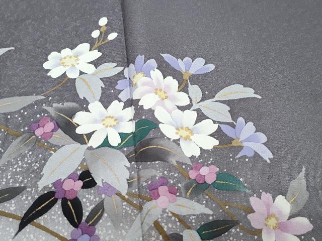 平和屋着物○京都手描友禅 中嶋剛司 蝋彩染 訪問着 草花