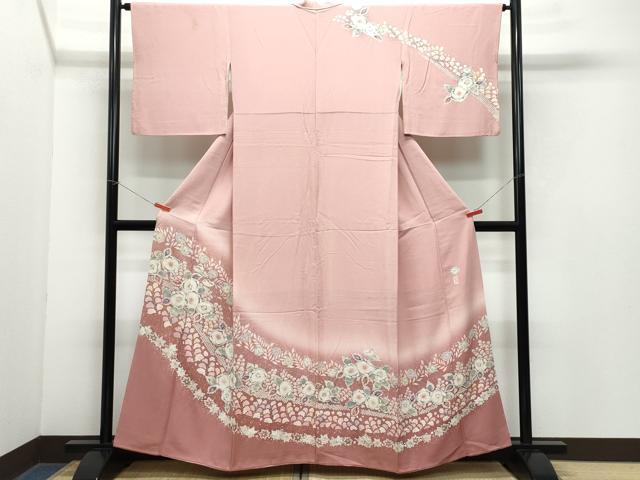 平和屋着物●越後十日町の一流染匠　桐屋・翠山工房　訪問着　絞り　辻が花　金彩　正絹　逸品　CAAY3107vf