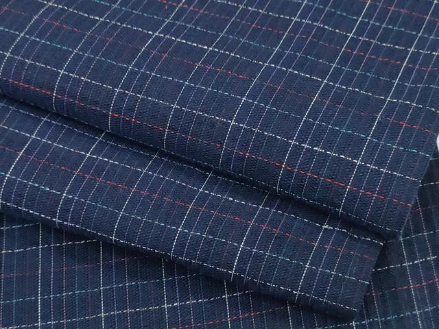 平和屋着物∴夏物　阿波しじら織　浴衣　格子柄　綿　逸品　CAAY4403ng