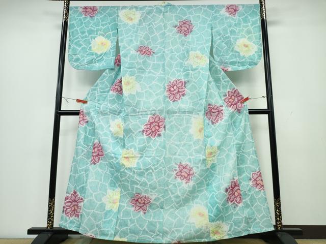 平和屋着物∴夏物　浴衣　有松鳴海絞り　舞花文　綿　逸品　CAAY4409ng