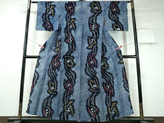 平和屋着物∴夏物 浴衣 有松鳴海絞り 枝花文 綿 逸品 CAAY4425ng