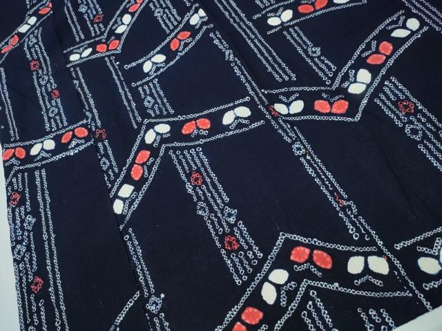 平和屋着物∴夏物 浴衣 有松鳴海絞り 舞蝶吉祥文 綿 逸品 CAAY4431ng