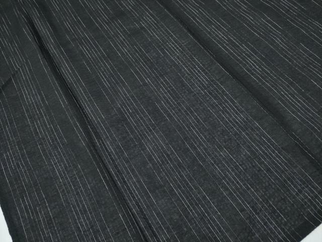 平和屋着物∴夏物　男性　阿波しじら織　浴衣　間道　黒地　綿　逸品　CAAY4463ng_3