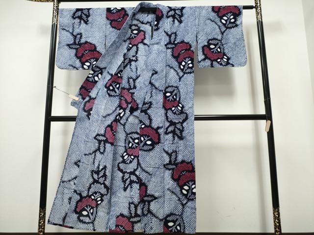 平和屋着物∴夏物　浴衣　有松鳴海絞り　草木文　綿　逸品　CAAY4514ng_1