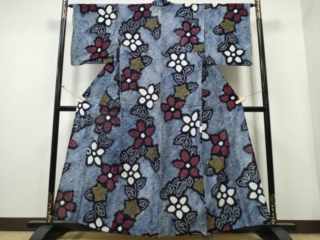 平和屋着物∴夏物　浴衣　有松鳴海絞り　舞花文　綿　逸品　CAAY4524ng