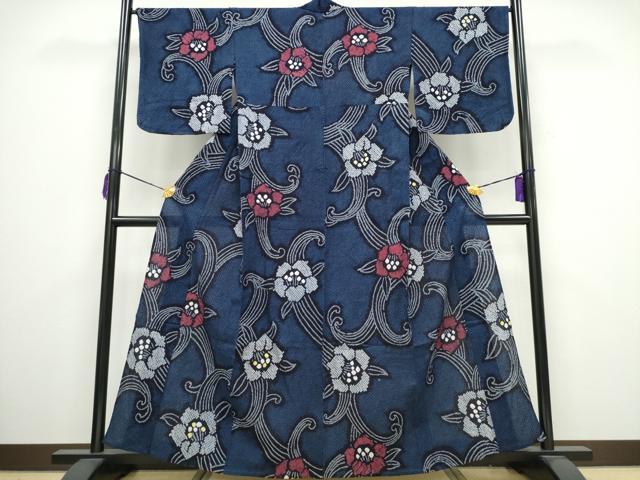 平和屋着物∴夏物　浴衣　有松鳴海絞り　舞花文　綿　逸品　CAAY4531ng