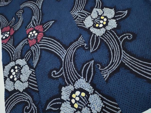 平和屋着物∴夏物 浴衣 有松鳴海絞り 舞花文 綿 逸品 CAAY4531ng