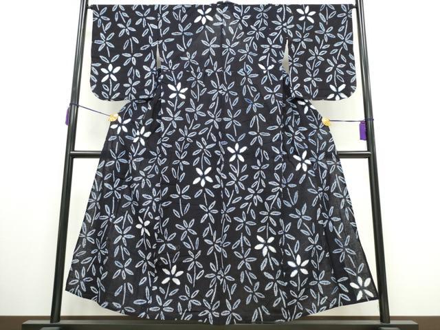 平和屋着物∴夏物　浴衣　有松鳴海絞り　枝葉尽くし　綿　逸品　CAAY4533ng