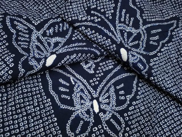 平和屋着物∴夏物　浴衣　有松鳴海絞り　舞蝶文　綿　逸品　CAAY4535ng