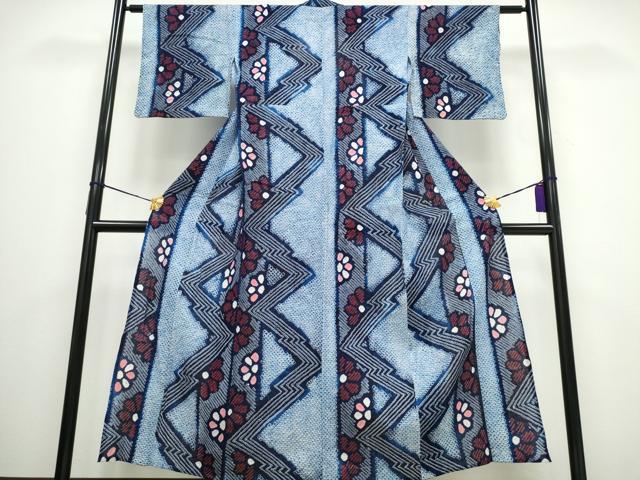 平和屋着物∴夏物　浴衣　有松鳴海絞り　流水舞花間道　綿　逸品　CAAY4537ng