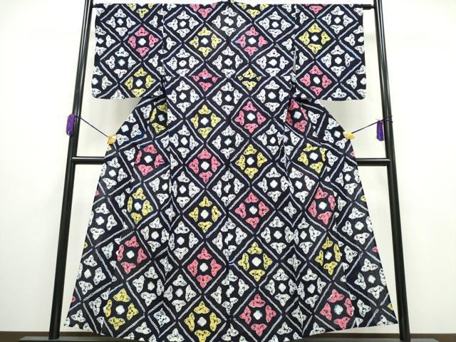 平和屋着物∴夏物　浴衣　有松鳴海絞り　天井花文　綿　逸品　CAAY4550ng